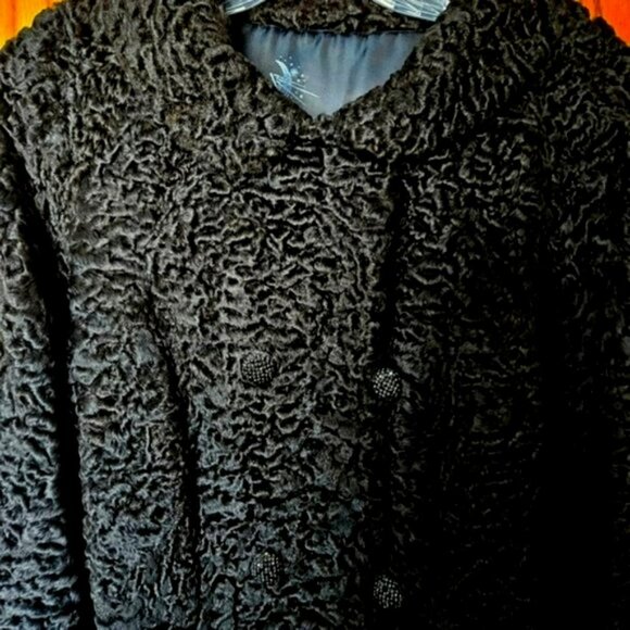 Reckmeyer's Furrier Milwaukee Vintage 1940's Black Persian Lamb Jacket EUC - Picture 3 of 13